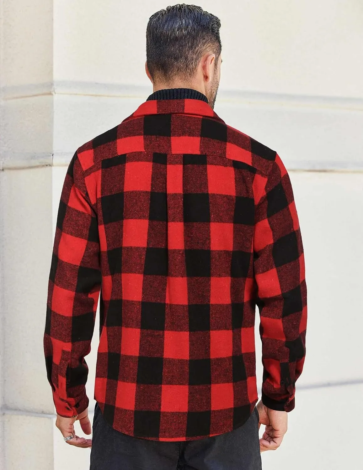 COOFANDY Men's Flannel Shirts Long Sleeve Cotton Plaid Shirt Jacket Casual Button Down Shirt with Pockets