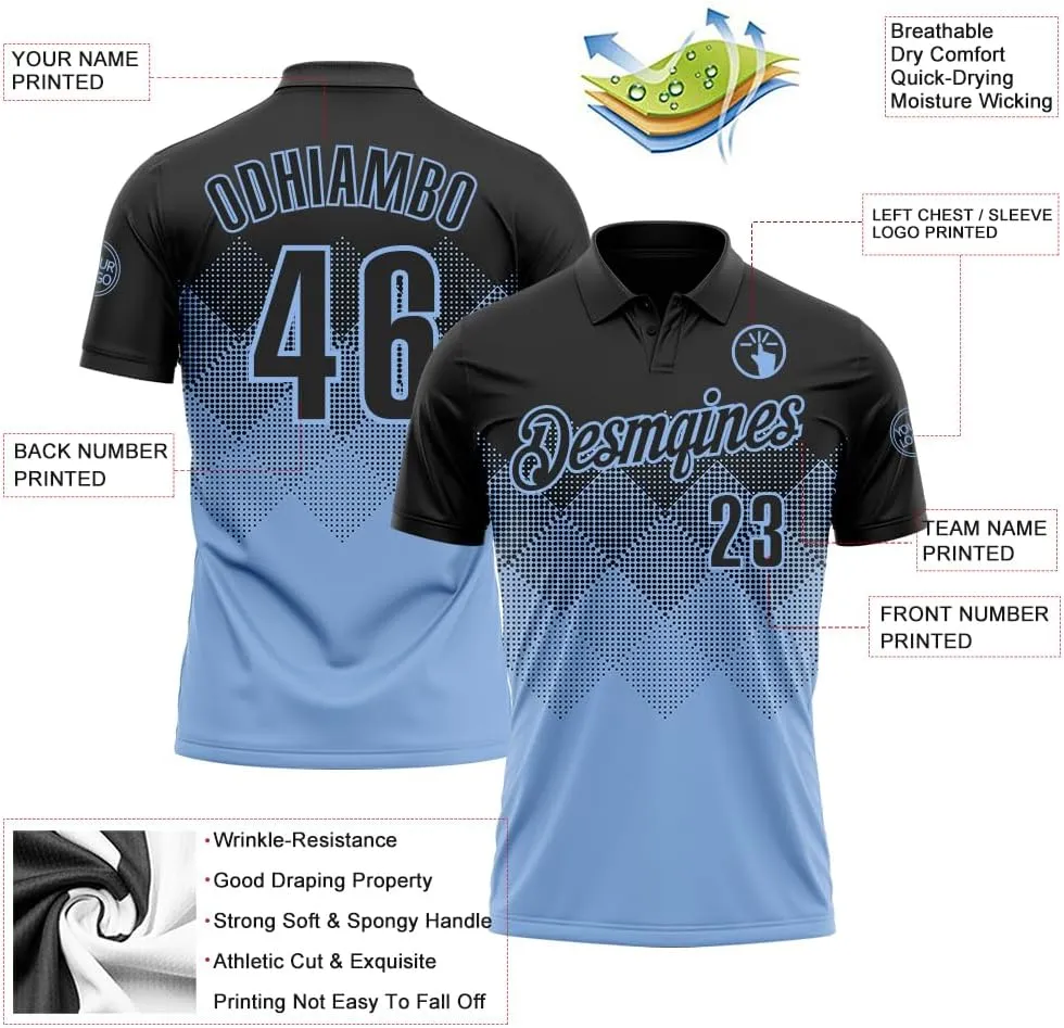 Custom Gradient Golf Polo Shirts Short Sleeve Bowling Dart Tennis Jersey Top Design Men Women Youth Work Business Tee