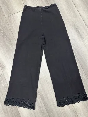 Eyelet Embroidered Wide Leg Crop