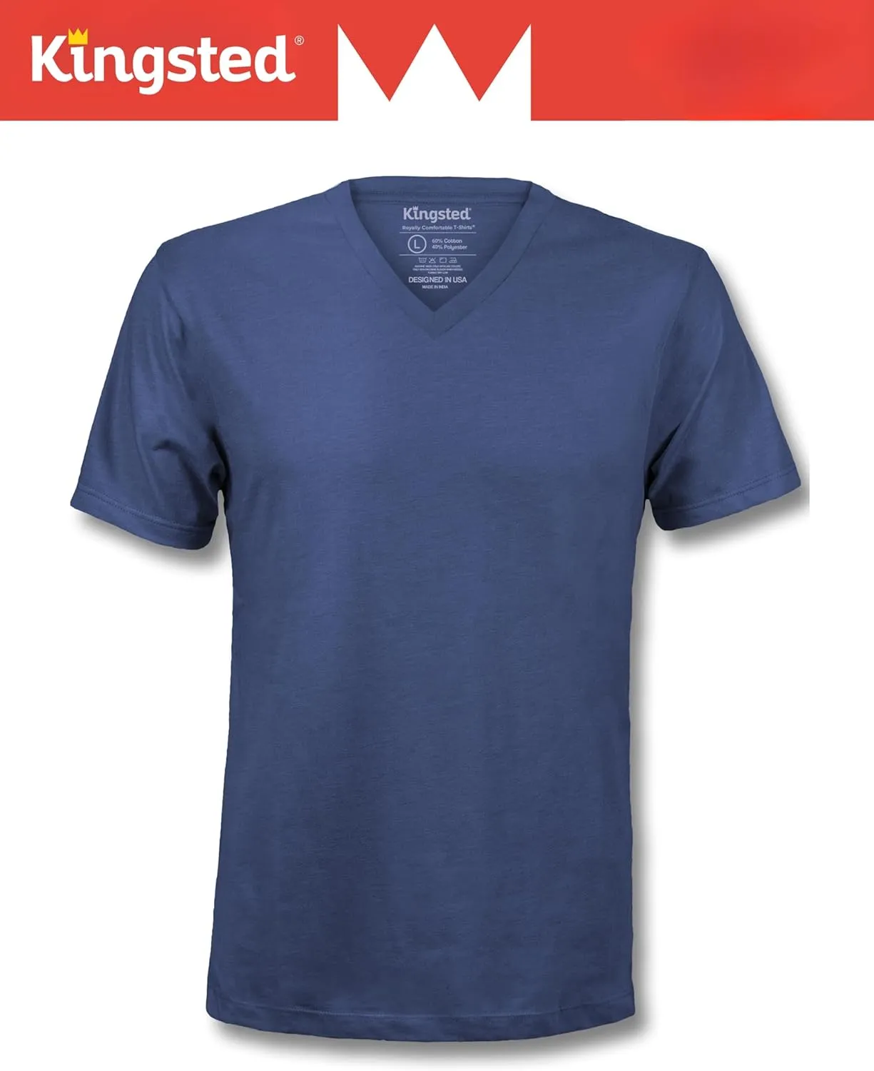 Kingsted V-Neck T-Shirts for Men - Royally Comfortable - Super Soft Premium Fabric - Well-Crafted Classic Fit - Bundle & Save