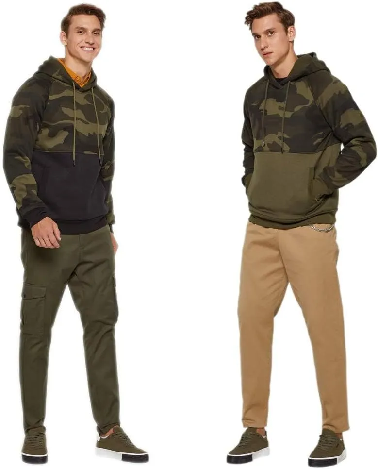 LBL Leading the Better Life Men's Solid Pullover Hoodies Sports Soft Blend Fleece Hooded Sweatshirts with Kangaroo Pocket