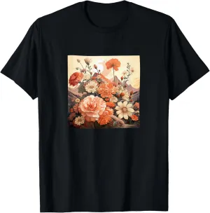 Mountains Landscape Flowers Moon Boho Graphic T-Shirt