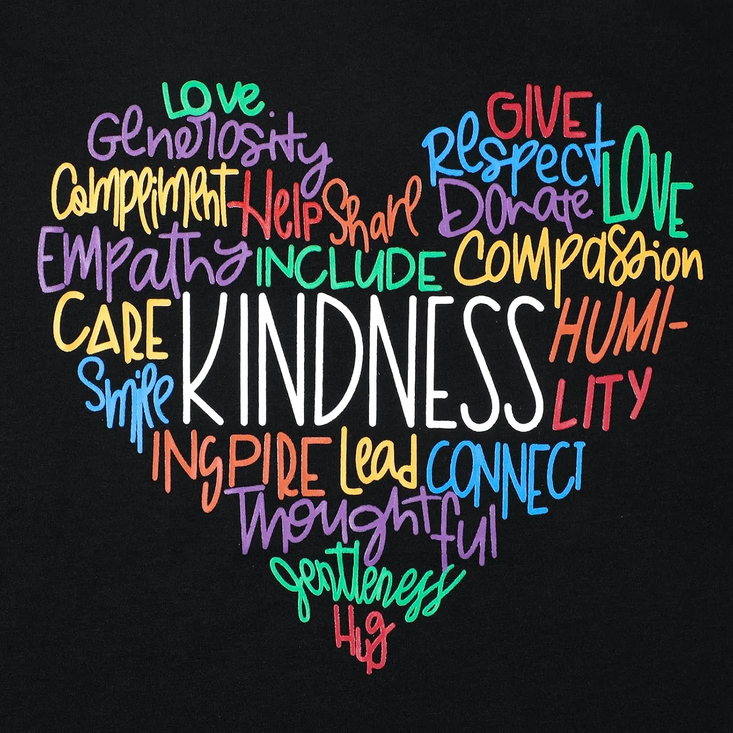 MOUSYA Womens Kindness Graphic T-Shirt: Cute Be Kind Graphic Tees Inspirational Letter Shirt Teacher Casual Tops