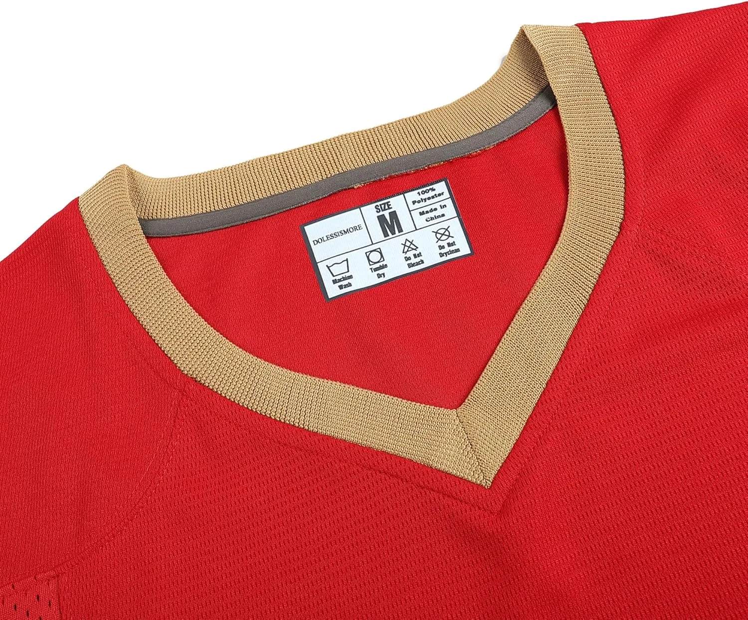 Plain Men's Football Jerseys for Unisex V-Neck Fitness T-Shirts Workout Outfits Casual Party Tops