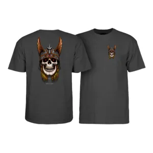 Powell Peralta Andy Anderson Skull T-Shirt - Charcoal Heather