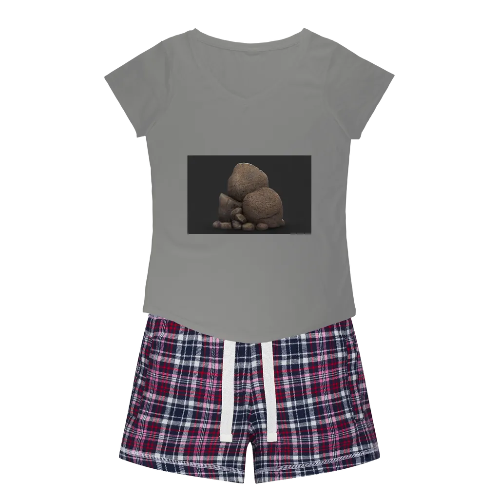 Rocks Women's Sleepy Tee and Flannel Short