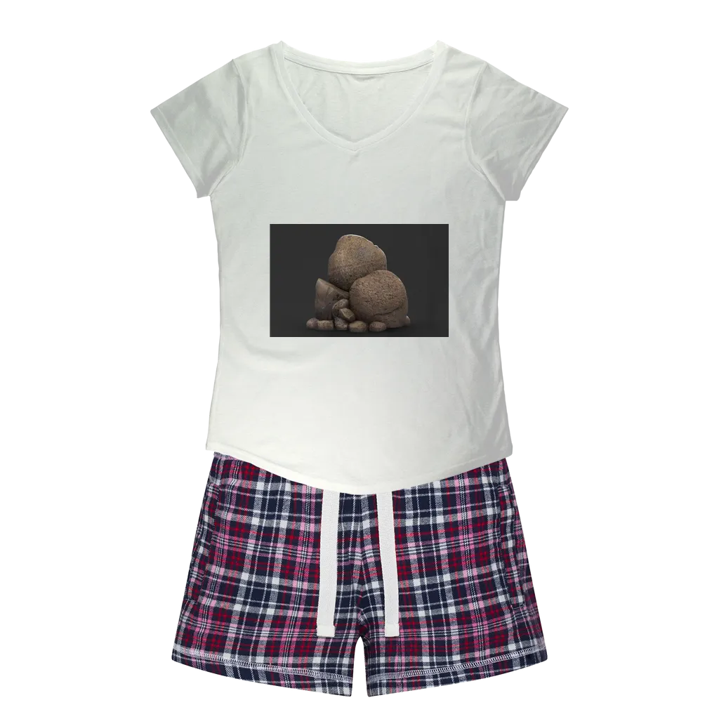 Rocks Women's Sleepy Tee and Flannel Short