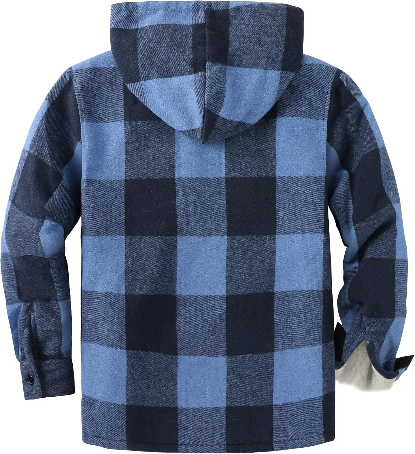 SCODI Men's Flannel Shirt Jacket Fleece Sherpa Lined Plaid Jackets Coat Full Zip Up Hoodie Winter Outwear