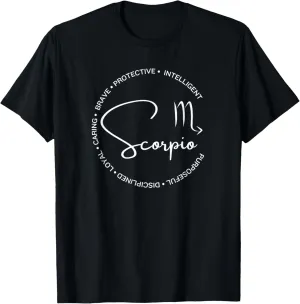 Scorpio Zodiac Water Sign Astrology Personality Circle T-Shirt
