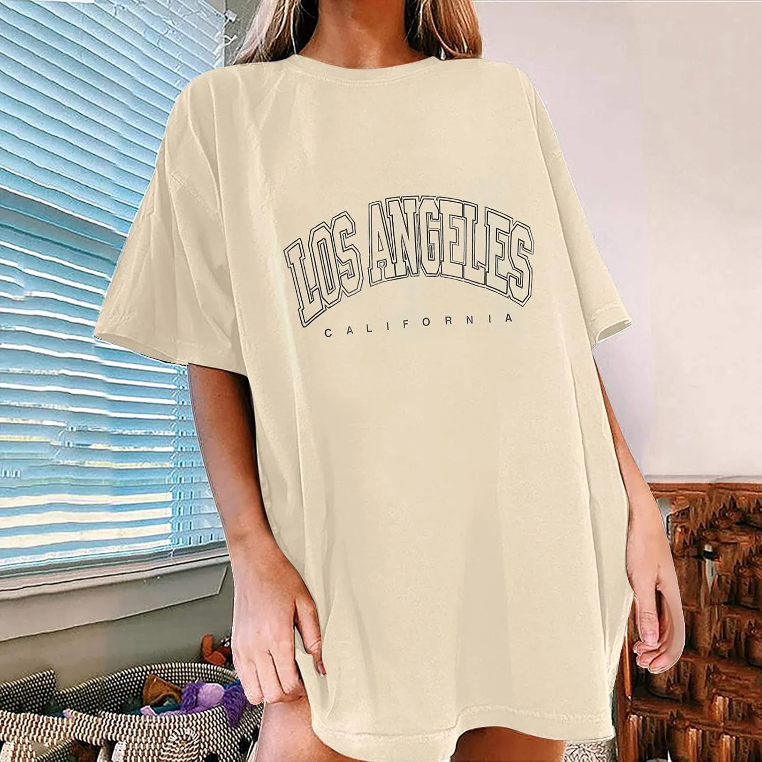 Shirts for Girls 12-14 Years Old Oversized Graphic Print Short Sleeve Tunic Tops Crew Neck Casual Drop Shoulder T Shirts