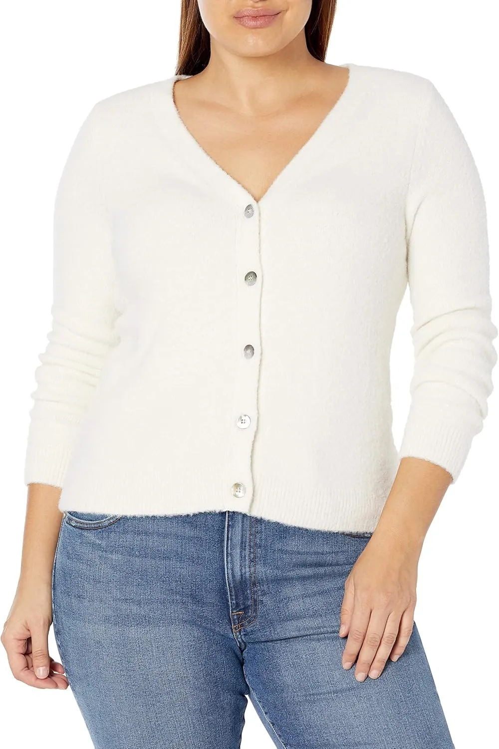 The Drop Women's Francine V-Neck Button Front Cozy Cardigan