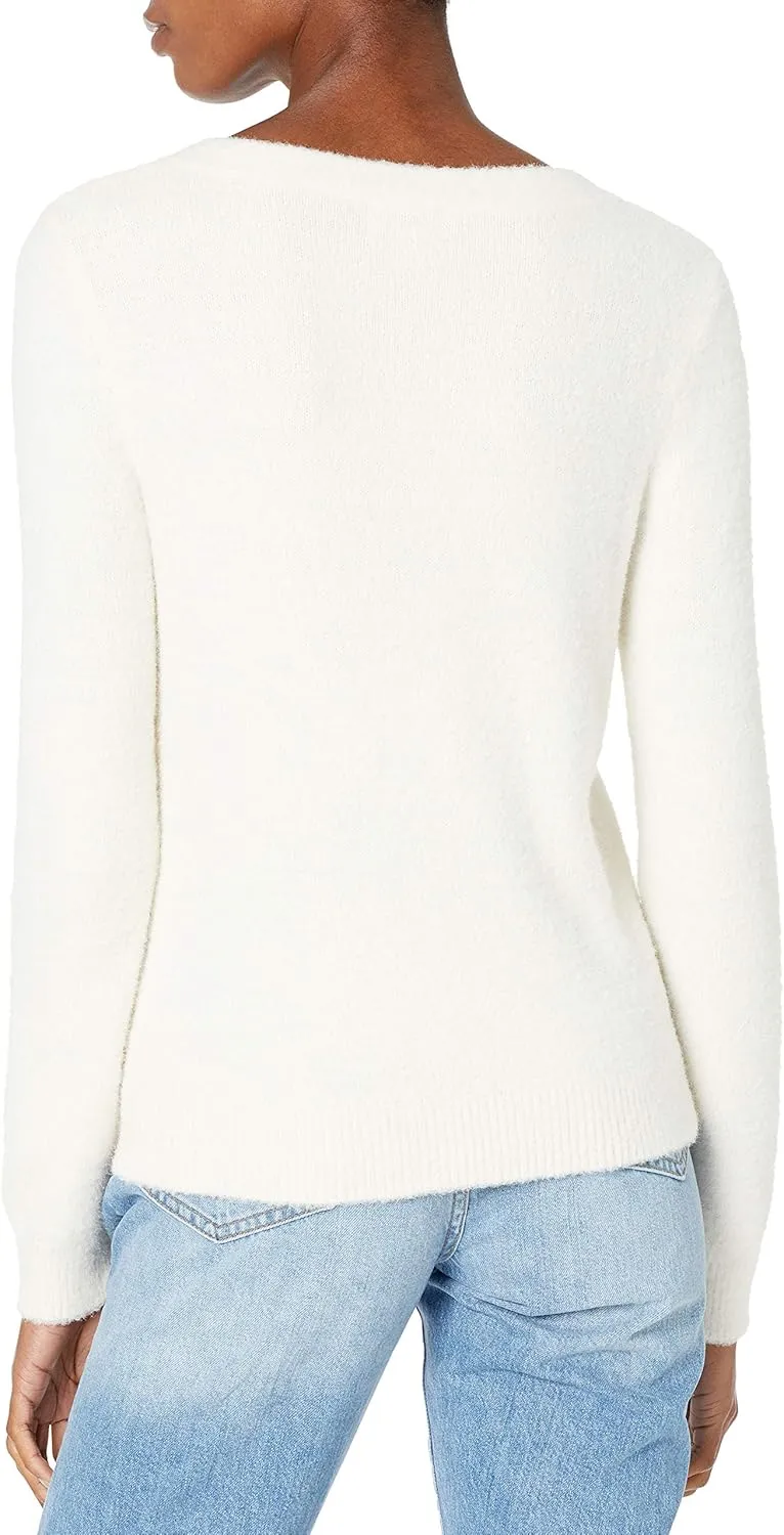 The Drop Women's Francine V-Neck Button Front Cozy Cardigan