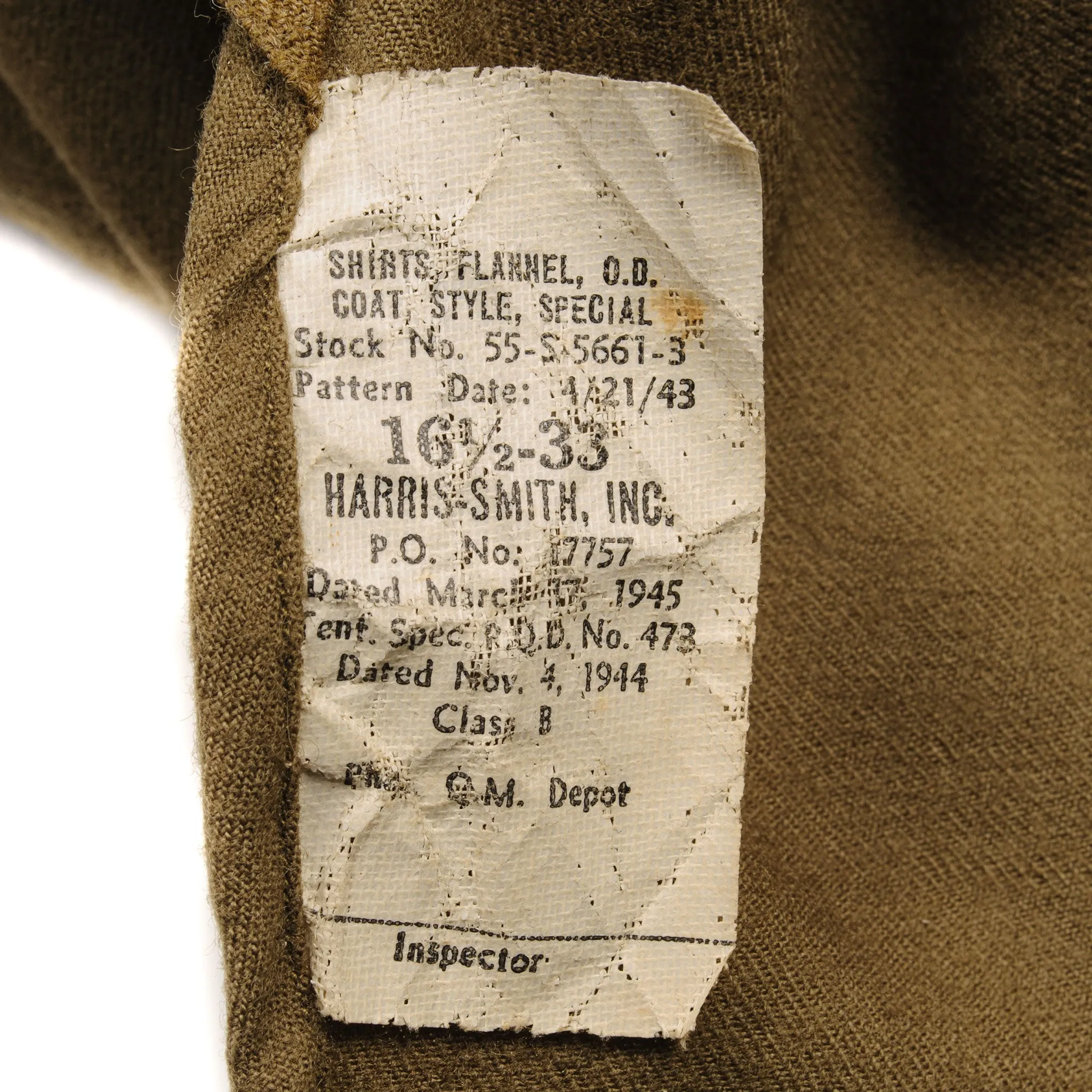 VINTAGE US ARMY M-37 M37 FLANNEL SHIRT 1945 WW2 SIZE 16 1/2 X 33