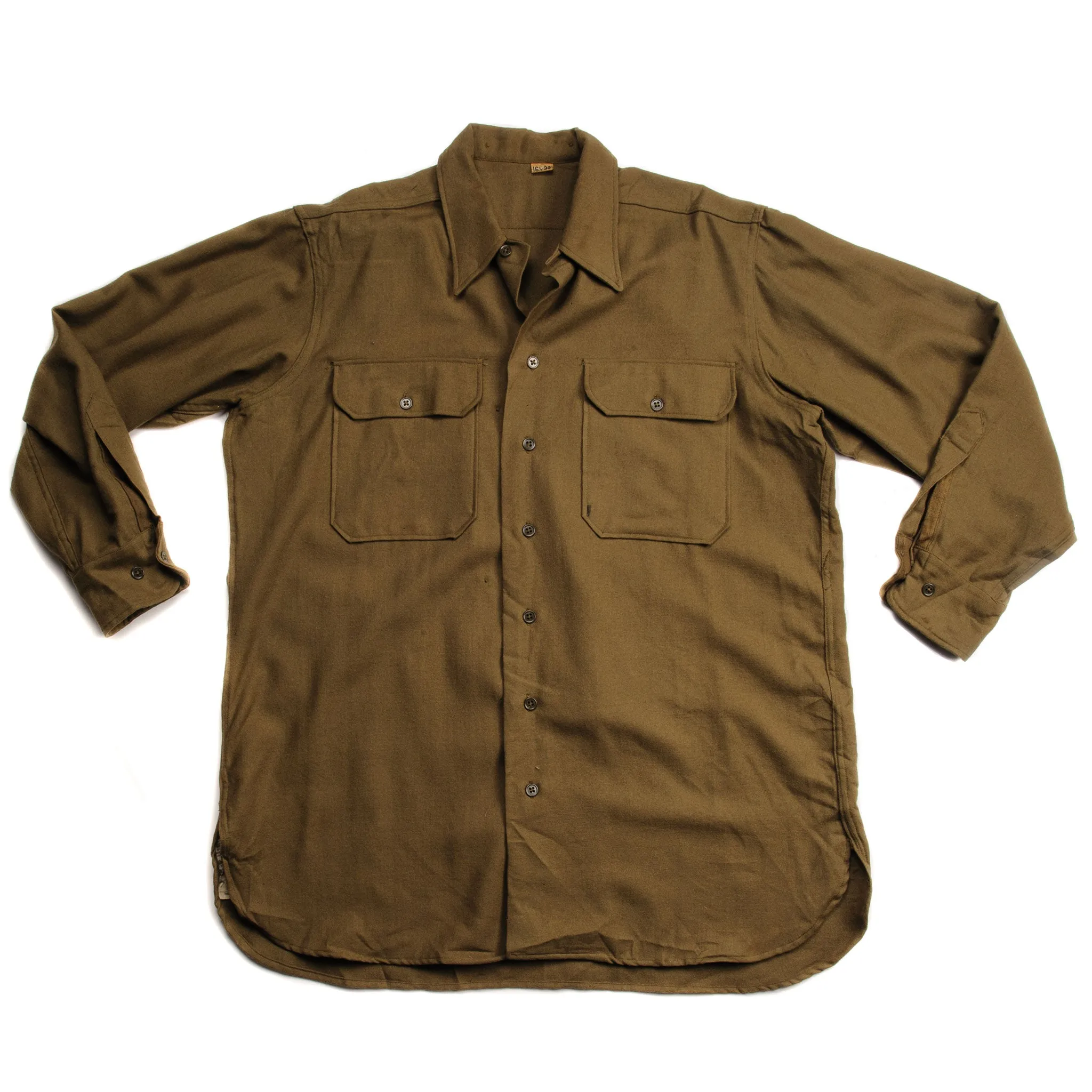 VINTAGE US ARMY M-37 M37 FLANNEL SHIRT 1945 WW2 SIZE 16 1/2 X 33