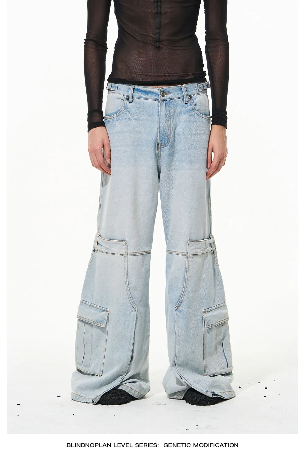 Work pockets Loose denim pants