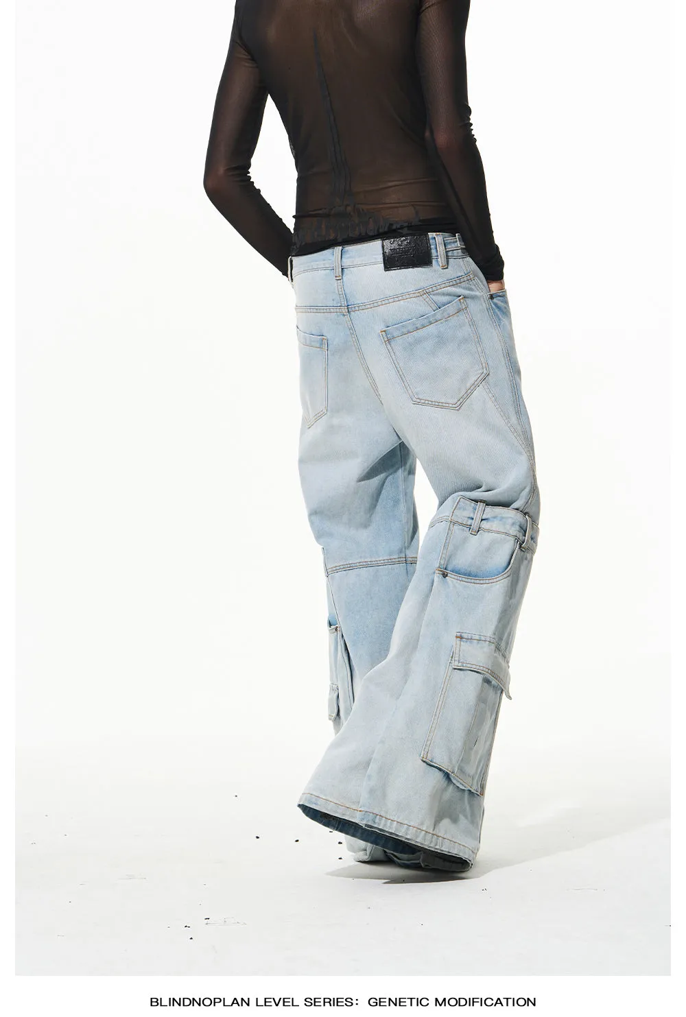 Work pockets Loose denim pants