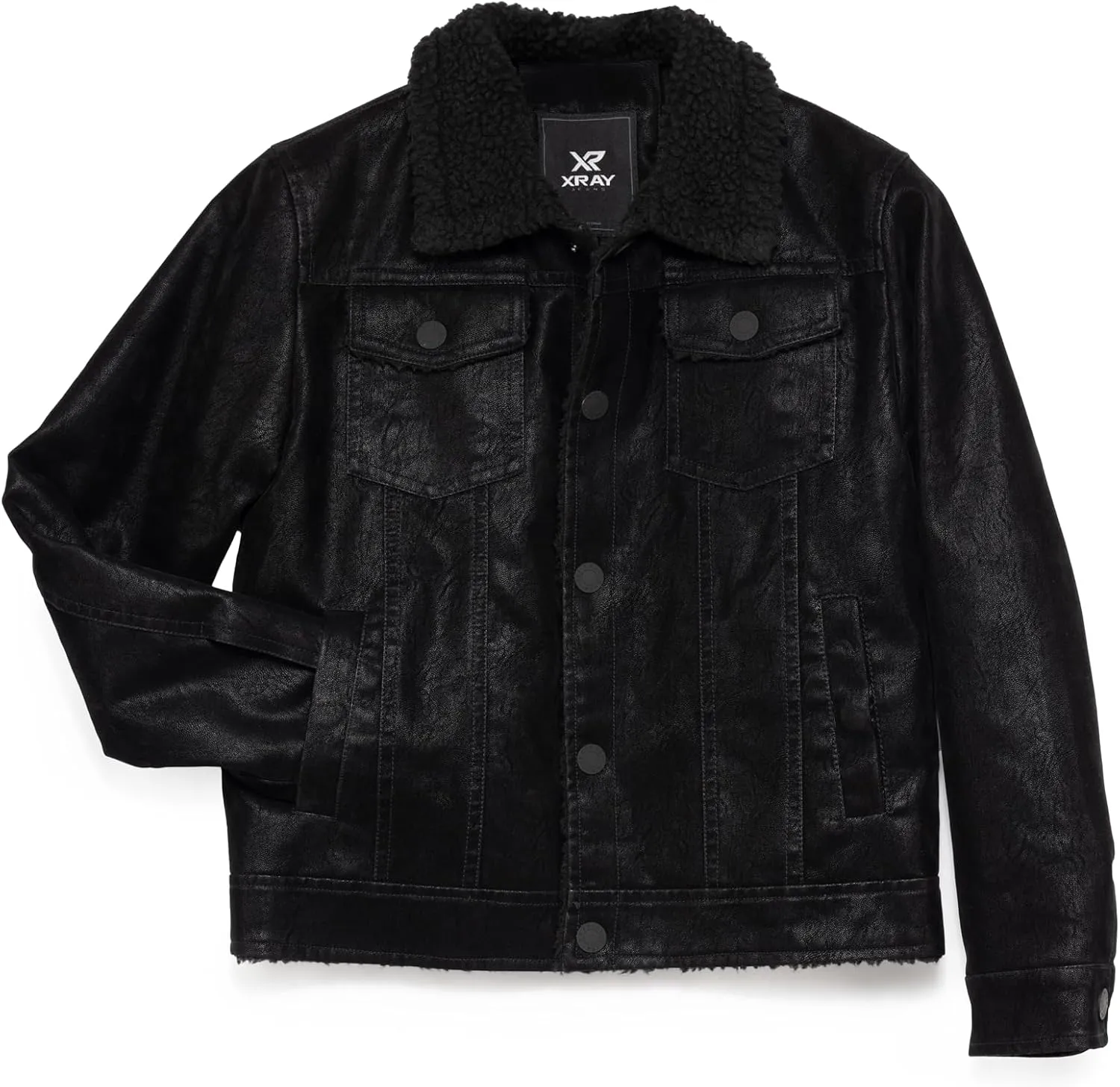X RAY Teen Faux Leather Jacket for Fall & Winter (S - XL), Kids Outerwear Coat, Motorcycle PU Leather Jacket for Boys