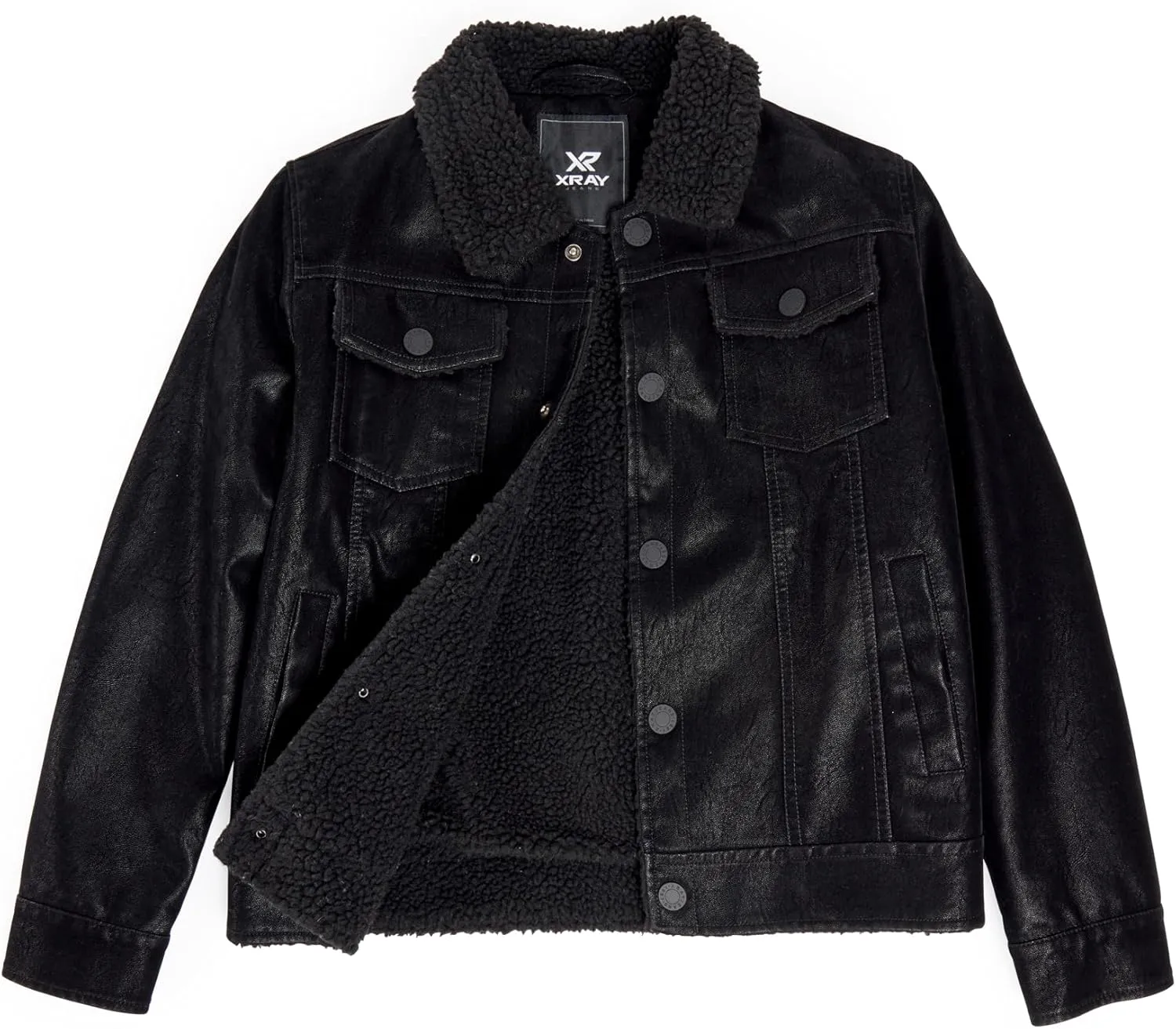 X RAY Teen Faux Leather Jacket for Fall & Winter (S - XL), Kids Outerwear Coat, Motorcycle PU Leather Jacket for Boys