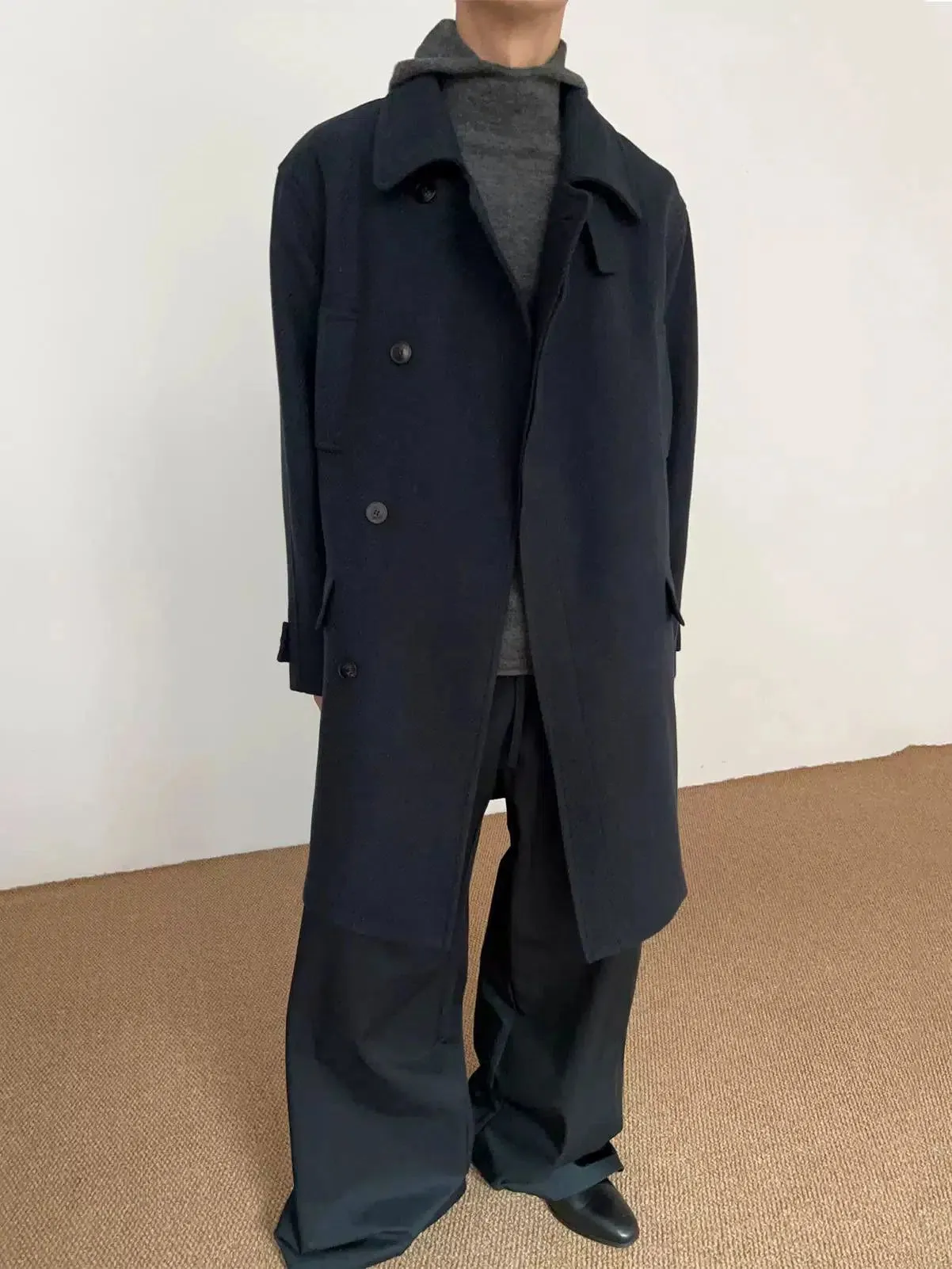 Zhou Cozy Buttoned Lapel Long Coat